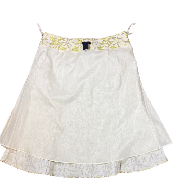 GAP Floral Cream and Green Y2K A-Line Skirt SKU1491 - Picture 5 of 7